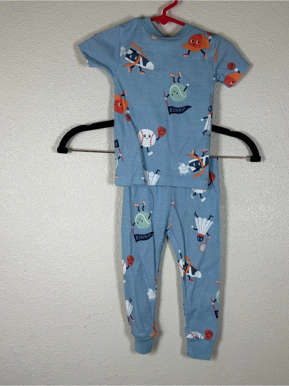 NWT Carters 12m Boys 3 Piece Sports Theme Pajama Set Comfy Lightweight Cozy Nap